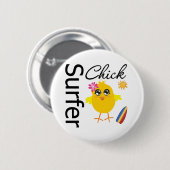 Surfer Chick Ronde Button 5,7 Cm (Voorkant /achterkant)