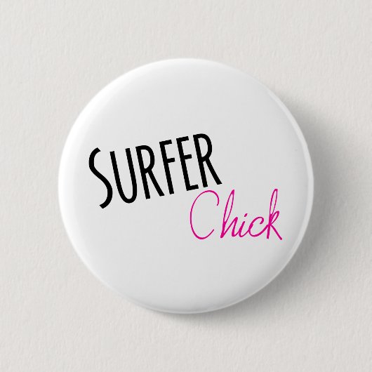 Surfer Chick Ronde Button 5,7 Cm (Voorkant)