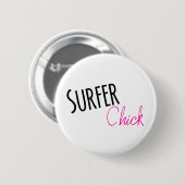 Surfer Chick Ronde Button 5,7 Cm (Voorkant /achterkant)