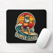 Surfer Claus Grappige Kerstman Surf Instructeur Su Muismat (Met muis)