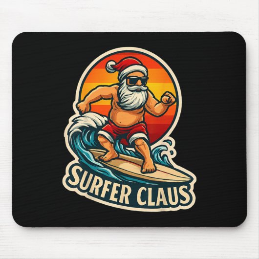 Surfer Claus Grappige Kerstman Surf Instructeur Su Muismat (Voorkant)
