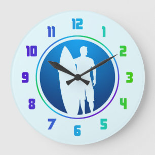 Surfer Clock Grote Klok