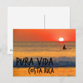 Surfer Costa Rica Pura Vida Sunset Briefkaart (Voorkant / Achterkant)