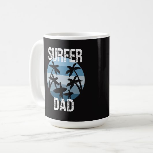 Surfer Dad Sticker Koffiemok (Voorkant links)