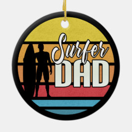 Surfer Dad Vaderdag Tropical Art | ORNAMENT