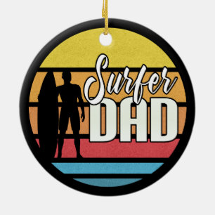 Surfer Dad Vaderdag Tropical Art   ORNAMENT