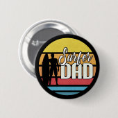 Surfer Dad Vaderdag Tropical Art | Pin-Button Ronde Button 5,7 Cm (Voorkant /achterkant)