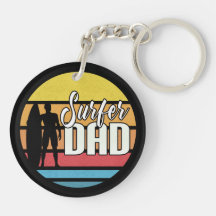 Surfer Dad Vaderdag Tropical Art | Sleutelhanger