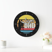 Surfer Dad Vaderdag Tropical Art | Wandklok (Huis)