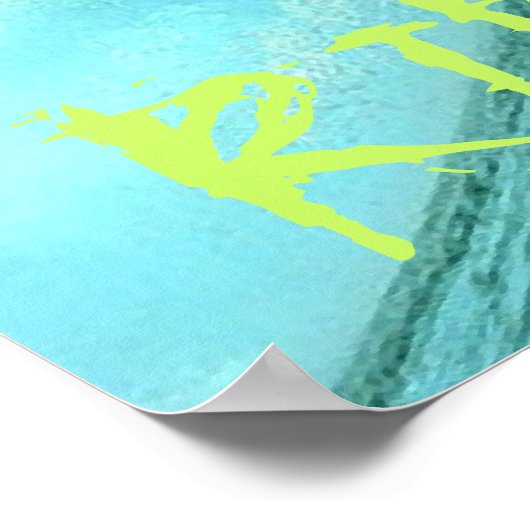 Surfer dat een golf overspoelt poster (Hoek)