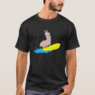 Surfer Design Surfende Lama T-shirt