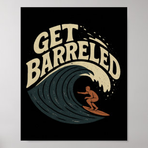 Surfer die een golf vangt - word meegesleept _2 poster
