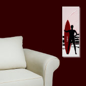 Surfer die het Surf op zonsopgang evalueert Poster