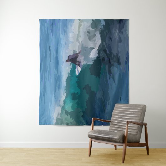 Surfer Digital Impressionisme Wandkleed (In situ)
