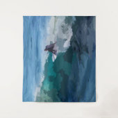 Surfer Digital Impressionisme Wandkleed (Voorkant)