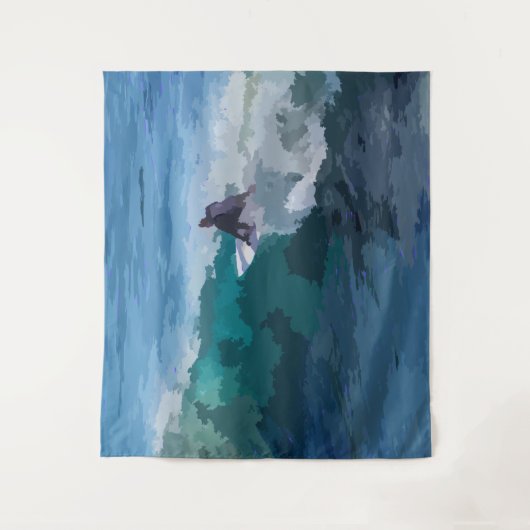 Surfer Digital Impressionisme Wandkleed (Voorkant)