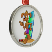 SURFER DOG METALEN ORNAMENT (Rechts)