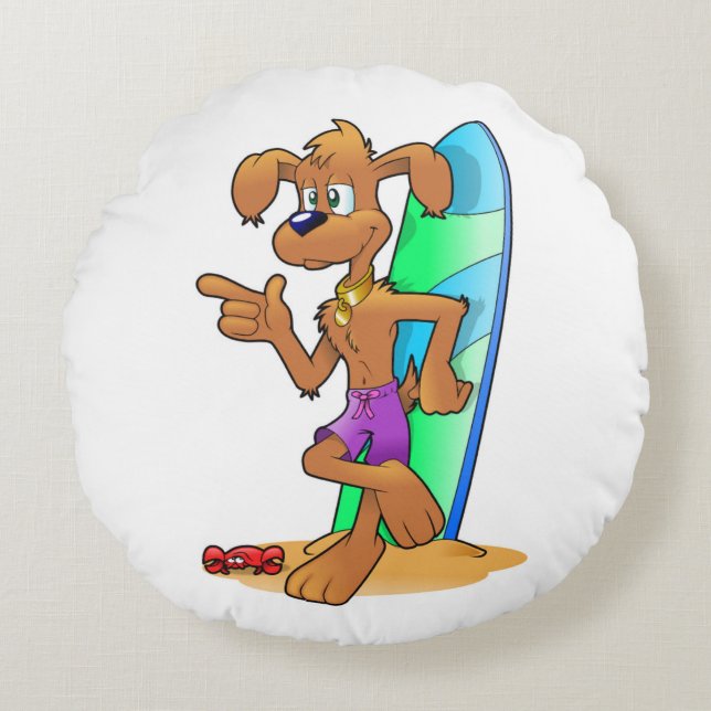 SURFER DOG ROND KUSSEN (Voorkant)