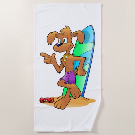 Surfer Dog Strandlaken (Voorkant)