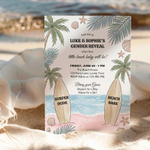 Surfer Dude Beach Babe Beach Baby Geslacht Onthull