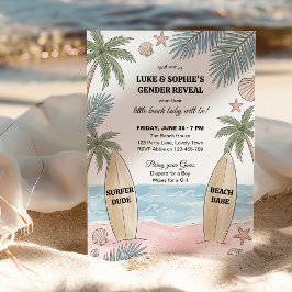 Surfer Dude Beach Babe Beach Baby Geslacht Onthull Kaart