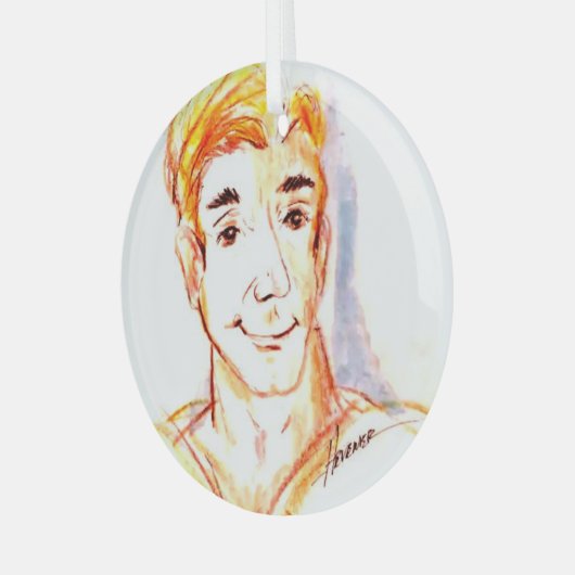 Surfer Dude Glas Ornament (Voorkant links)