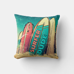 Surfer Dude Surfboards Worpkussen Kussen