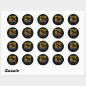 Surfer Dude, Surfing  Ronde Sticker (Vel)