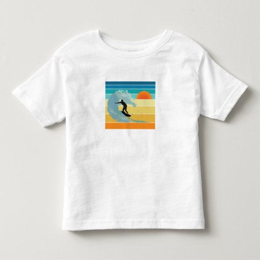 Surfer Dude Vintage Zonsondergang Kinder Shirts (Voorkant)