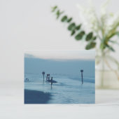 Surfer Dusk Ponce Inlet FL Beach Briefkaart (Staand voorkant)
