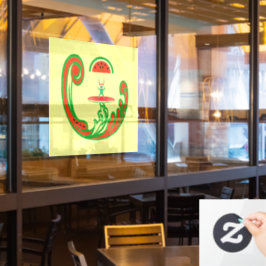 Surfer en Skydiver in Melon Water Raamsticker