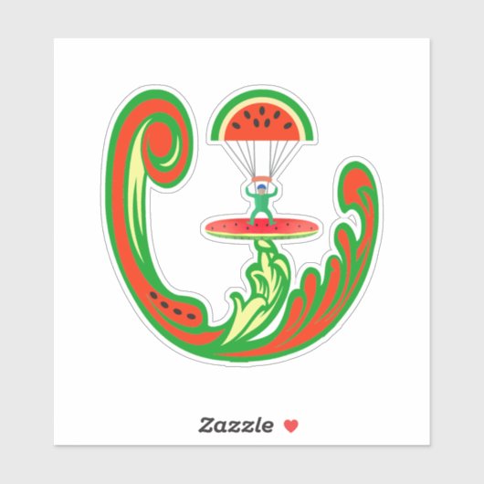 Surfer en Skydiver in Melon Water Sticker (Vel)