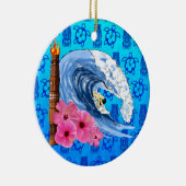 Surfer en Standbeeld Tiki Keramisch Ornament (Rechts)