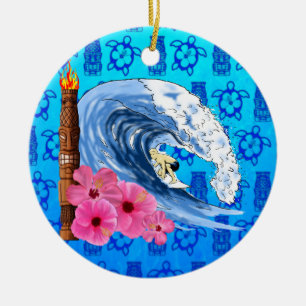 Surfer en Standbeeld Tiki Keramisch Ornament