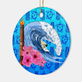 Surfer en Standbeeld Tiki Keramisch Ornament (Links)