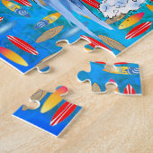 Surfer en Standbeeld Tiki Legpuzzel (Zijkant)