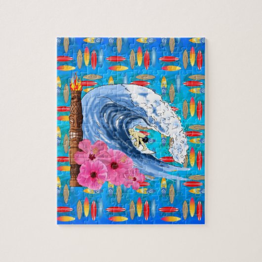 Surfer en Standbeeld Tiki Legpuzzel (Verticaal)