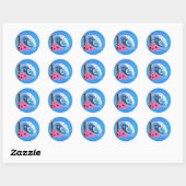 Surfer en Standbeeld Tiki Ronde Sticker (Vel)