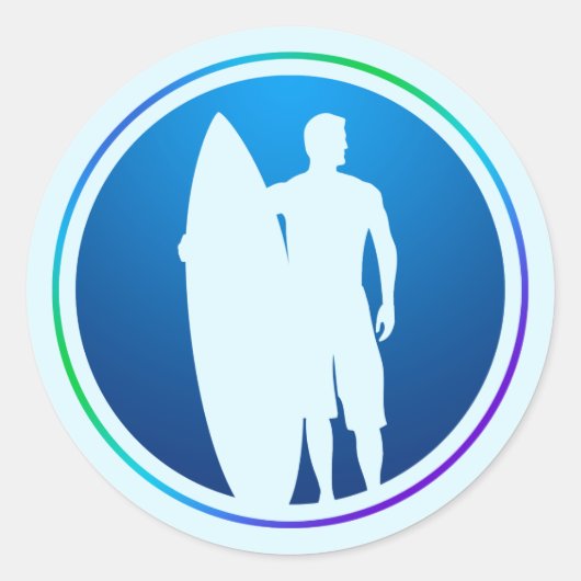 Surfer en Surfboard sticker (Voorkant)