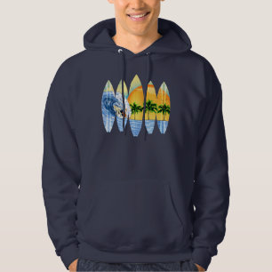 Surfer en Surfplanken Hoodie