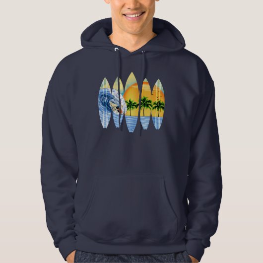 Surfer en surfplanken hoodie (Voorkant)