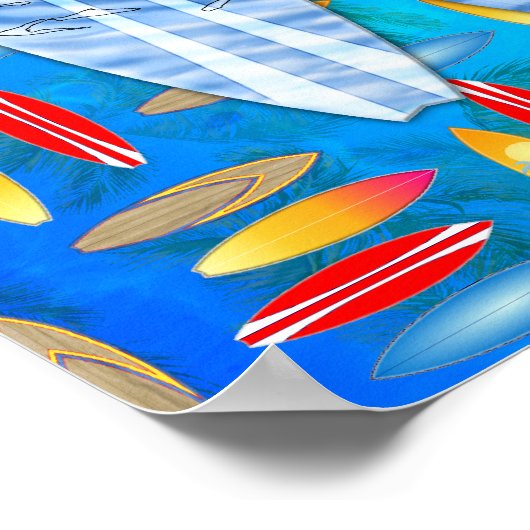 Surfer en surfplanken poster (Hoek)