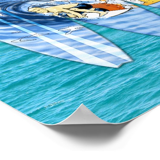 Surfer en surfplanken poster (Hoek)