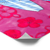 Surfer En Surfplanken Poster (Hoek)