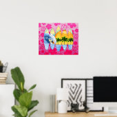 Surfer En Surfplanken Poster (Thuiskantoor)