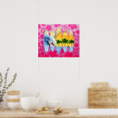 Surfer En Surfplanken Poster (Keuken)