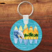 Surfer en surfplanken sleutelhanger (Voorkant)