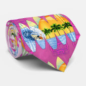 Surfer en surfplanken stropdas (Opgerold)