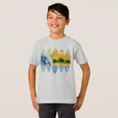 Surfer en surfplanken t-shirt (Voorkant volledig)