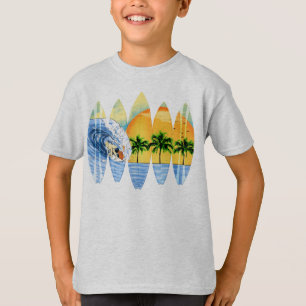 Surfer en Surfplanken T-shirt